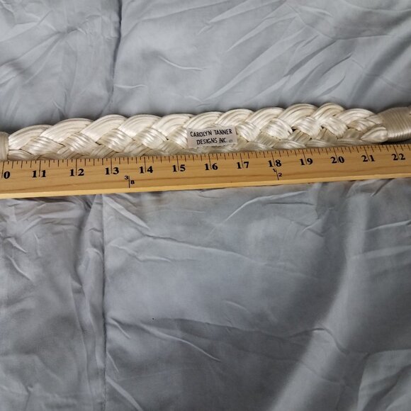 Vintage Carolyn Tanner Braided Belt White Cottagecore Boho Feminine Small XS - Picture 11 of 13